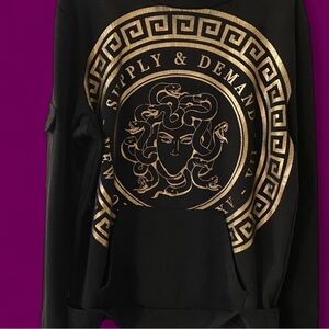 Supply & Demand Black and Gold Crewneck Sweater